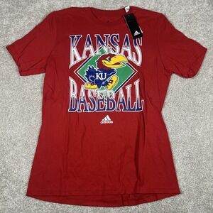 Adidas‎ Kansas Baseball T-Shirt Red Men's Medium Amplifier Tee Jayhawk NWT